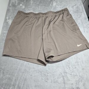 Nike Women's 5" Dri-FIT Attack Training Shorts 2XL XXL Brown Pockets DX6024-233